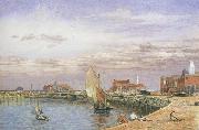 John brett,ARA View at Great Yarmouth (mk46) oil painting